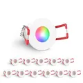 LongLife LED 12er Set Einbaustrahler Mini 3W RGBW weiß RAL 9016 IP65 Dimmbare Strahler für Terrassenüberdachung, Carports, Dachüberständen