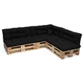 POKAR Palettenkissen mit schöner Steppung Auflage Palettensofa, Größe:8er Set, Farbe:Schwarz - Wasserdicht