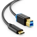 deleyCON 3m USB C Kabel Datenkabel USB 3.0 USB-B zu USB-C Computer Drucker HDD