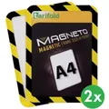 Magnetische Tasche A4, 2 Stk., gelb-schwarz