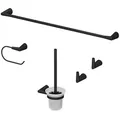 Vicco Badzubehör-Set, Schwarz, Metall, Rechteckig, 16x8.8x6.9 cm, Badaccessoires