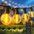 Lichterkette Led Außen Outdoor Strom - 20M Aussen Beleuchtung 65ft G40 Garten Glühbirnen Balkon Pavillon Lichterketten Terrasse Party String Lights IP44 Wetterfest mit Fernbedienung Gartenbeleuchtung