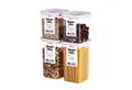 NEOFLAM® Vorratsdose Smart Seal Vorratsbehälter Set 4tlg. - Gr. 2x M, 2x L - Weiß, Kunststoff (AS & PP), Silikon, (4-tlg)