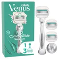 Gillette Venus Nassrasierer - Comfortglide Sensitive + 3 Ersatzklingen + Dusc...