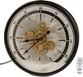 Wanduhr mit beweglichen Zahnrädern und LED Licht D. 60cm schwarz gold Formano WA