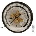 Wanduhr mit beweglichen Zahnrädern und LED Licht D. 60cm schwarz gold Formano WA