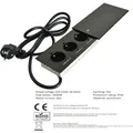 Einbausteckdose Tischsteckdose versenkbar Küche Schwarz Fach [ 3x240V ] MB3 - Schwarz
