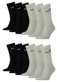 PUMA Unisex Crew Tennissocken Sportsocken Socken für Damen Herren 12 Paar, Farbe:666 - black/grey, Socken & Strümpfe:39-42