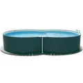 Stahlwandpool achtform 650x420x120 cm, Stahl 0,4 mm anthrazit, Folie 0,4 mm