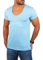 Young & Rich T-Shirt Herren Uni Basic extra tiefer Ausschnitt Unterziehshirt 1315 V-Ausschnitt unifarben kurzarm slim fit