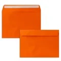 100x Briefumschläge DIN C5 Orange - 162 x 229 cm - Haftklebung - Edle Kuverts...