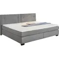 Boxspringbett - 240 x 200 cm - Hellgrau - Mikrofaser - Hellgrau