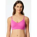 Schiesser Bustier Invisible Soft Mikrofaser, herausnehmbare Pads, V-Ausschnitt, Lasercut-Abschlüsse rot 44