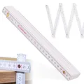 Metrie™ Zollstock – Gliedermaßstab 2m | Meterstab, Maßstab - Weiß - Duplex Teilung, Hergestellt in der EU | Robuster & Präziser Holz-Gliedermaßstab | für Handwerker, DIY | BLOCK 72-1 Stück
