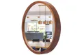 LEJA runder 375 WALNUT Badezimmer-Wandspiegel für Flur oder Wohnzimmer
