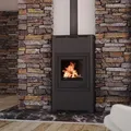 HS FLAMINGO Kaminofen AQUAFLAM 17 mit Wärmetauscher Grundeinstellung schwarz - Schwarz