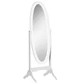 HOMCOM Standspiegel Ovale Shabby Chic Stil Einstellbare Neigung Abm. 48L x 46l x 147H cm MDF Weiß