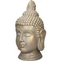ECD Germany Buddha Figur Kopf Statue 53cm Polyresin Bronzeoptik Garten Deko