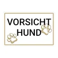 Vorsicht Hund Schild 200x300mm wetterfestes Schild Achtung Hundeschild Weiss
