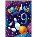 JUNAPACK Einladungskarten Bowling zum 9. Kindergeburtstag Jungen Mädchen Einladungen Kegeln, Einladungskarten zum 9. Geburtstag Bowling