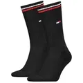 Tommy Uni TJ Iconic Crew Socks 2P Schwarz Gr 43/46