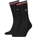 Tommy Hilfiger Socken TH UNI TJ SOCK 2P ICONIC (2 Paar) Verstärkte Ferse und Spitze für zusätzliche Strapazierfähigkeit schwarz 43-46