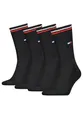 Tommy Hilfiger Lifestyle Crew Socken/lange Tennissocken für Damen & Herren 4-er Pack, Farbe:Schwarz, Socken & Strümpfe:43-46