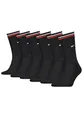 Tommy Hilfiger Lifestyle Crew Socken/lange Tennissocken für Damen & Herren 6-er Pack, Farbe:Schwarz, Socken & Strümpfe:43-46