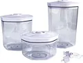 Maxxo VC1800 3 Universal Vakuumbehältern (0,7/1,4 / 2l) professionelle Vakuumierer Dosen Lebensmittel behälter für alle Vakuumiergeräte kommen mit dem Schlauch!