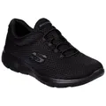 Skechers SUMMITS Slip-On Sneaker Freizeitschuh, Halbschuh, Schlupfschuh mit komfortabler Innensohle schwarz 39 EU