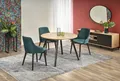 Design Esstisch HAR-111 Eiche Artisan - Schwarz matt rund ausziehbar 102-142 cm