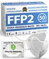 ADESTE  50 FFP2 Masken, hygienische 5lagige Staubschutzmaske, EN1492001+A1200...