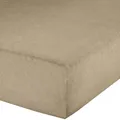 Erwin Müller Spannbettlaken, Spannbetttuch Erding Frottee-Stretch Taupe Größe 90x190 cm - 100x200 cm - hautsympathisch, kuschelig, bügelfrei, Rundumgummi
