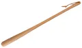 Schuhlöffel maxi, Buche geölt, mit Lederband, Schuhanzieher aus Holz, 63 cm