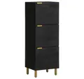 vidaXL Highboard Highboard Schwarz 40x33x110 cm Holzwerkstoff