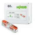 WAGO Durchgangsverbinder Klemme mit Hebel 221-2411 60Stk EINHEIT 2-Leiter-Klemme
