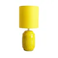 Tischlampe Tischleuchte Leselampe Keramik Nachttischlampe Textil gelb H 30 cm