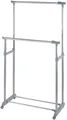WENKO Kleiderständer Modell Twin Bars, Garderobenständer mit 2 Stangen, höhenverstellbar, mit 4 Rollen