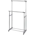 WENKO Kleiderständer "Twin Bars ", Metall, chromfarben/Grau - silberfarben