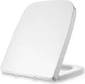 Dombach® Premium Toilettendeckel mit Absenkautomatik Abnehmbar (Weiß) WC Sitz mit Absenkautomatik, Klodeckel mit Absenkautomatik, Klobrille, Toilettensitz, WC Deckel, Toilettenbrille Klobrille, Eckig