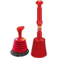 ROTHENBERGER Industrial 2 x Pümpel: 1 x RoPü Mini für Waschbecken und Dusche | 1 x RoPü Maxi für Toilette | Pömpel | Abfluss - Reiniger zum Bese