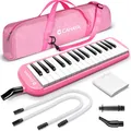 CAHAYA 32 Tasten Melodica für Kinder Melodica Instrument mit Tragetasche geeignet für Anfänger Studenten, musikalisches Geschenk für Jungen und Mädchen, Rosa CY0050-3