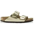 Birkenstock für Damen. 1016110 Sandalen aus Leder Arizona Birko Flor (Reguläre Passform) gold (38), Wohnung, Keine, Lässig