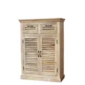 Highboard MAREDA Lamellen massiv 90cm Lamellenschrank Dielenschrank Kommode