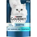 Perle Duetto Katzenfutter nass mit Sardinen und Thunfisch 26er Pack 26 x 85g