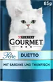PURINA Gourmet Perle Duetto Katzenfutter nass, Sardinen & Thunfisch  (26 x 85g)