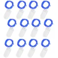 Jsdoin LED Mini Lichterkette mit Batterie, 12x20er Micro Lichterkette Außen, 2M DIY Kleine Lichterketten Wasserdicht für Party Hochzeit Weihnachten Beleuchtung Deko (Blau, 12 Pack)