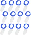 Jsdoin 12x20 LED Lichterkette Batterie 2m Micro außen Party Weihnachten Blau