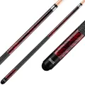 Winsport Billardqueue Trilux, Profiqualität, Ahornholz mit Vogelaugen Naturmaserung, Leinengriffband Edelstahl Joint, 13 Klebeleder, Cue in blau, grau, braun und rot (Rot)