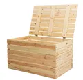 Kistenkolli Altes Land Allzweckkiste Grosse Holztruhe 80er Natur mit Deckel 80x50x39cm (Spar-Set, 1er Set)